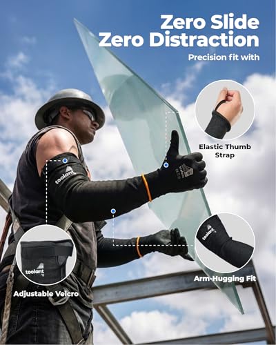 toolant ANSI A9 Cut Resistant Arm Sleeves, Arm Protectors for Thin Skin and Bruising, Arm Guards for High Risk Work, for C...