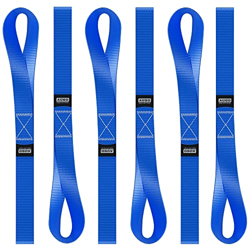 Soft Loop Tie Down Straps - 1,500 Load Capacity & 4,500 Lbs Breaking Strength - 6 Pack - Loops for Securing ATV, UTV, Moto...