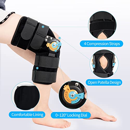 GHORTHOUD Hinged ROM Knee Braces Adjustable Knee Immobilizer Support for Knee Pain ACL MCL PCL Arthritis Meniscus Tear for...