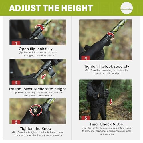 Alocs Lightweight Walking Stick - 7075 Aluminum Hiking Stick - Collapsible Trekking Hiking Pole with Flip Locks and EVA Gr...