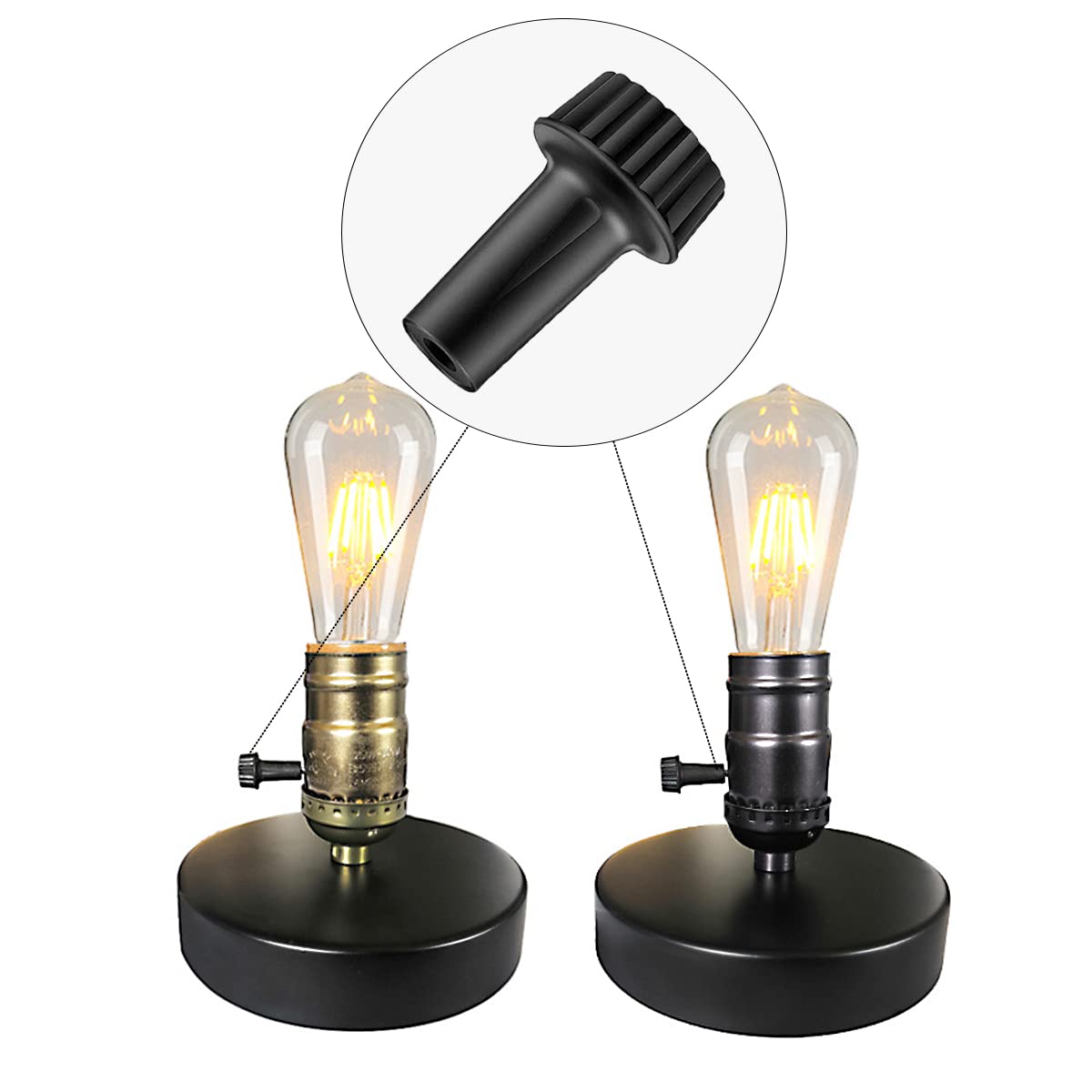 Venforze Lamp Switch Replacement - 4 Black Knobs, 20Mm, Model Lsr-1