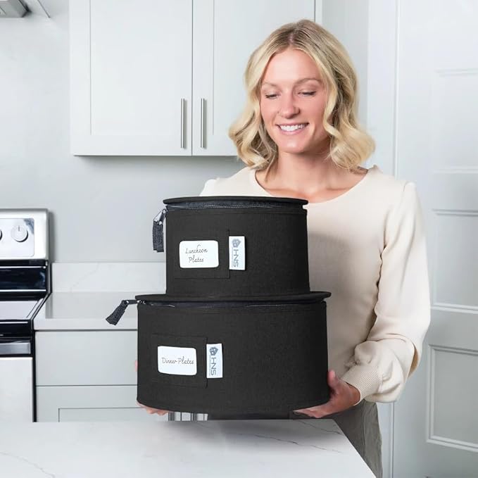 Hard Shell China Storage Containers (Black, 8 Pack China Storage Containers)