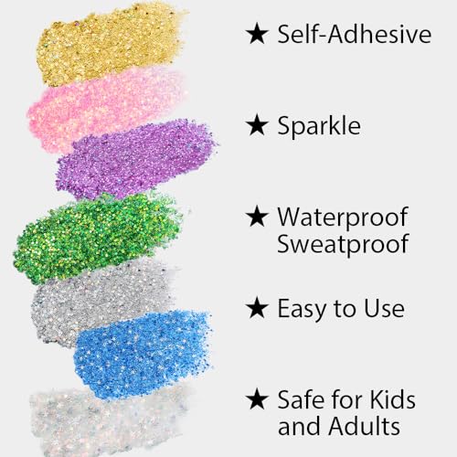 Mysense Pink Body Glitter Stick, Singer Concert Outfit Face Glitter Makeup, Festival Rave Pride Accessories, Hair Glitter ...
