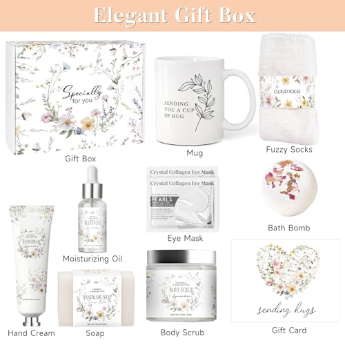 Get Well Gift Box for Women - Hugs & Healing Luxury Care Package for Her, Feel Better Soon Basket - Sympathy and After Sur...