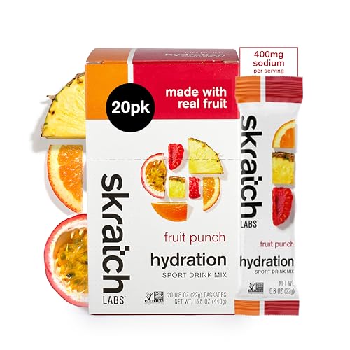 Skratch Labs Hydration Packets - Hydration Drink Mix, Fruit Punch (20ct) - Electrolyte Powder Packets Developed for Athlet...