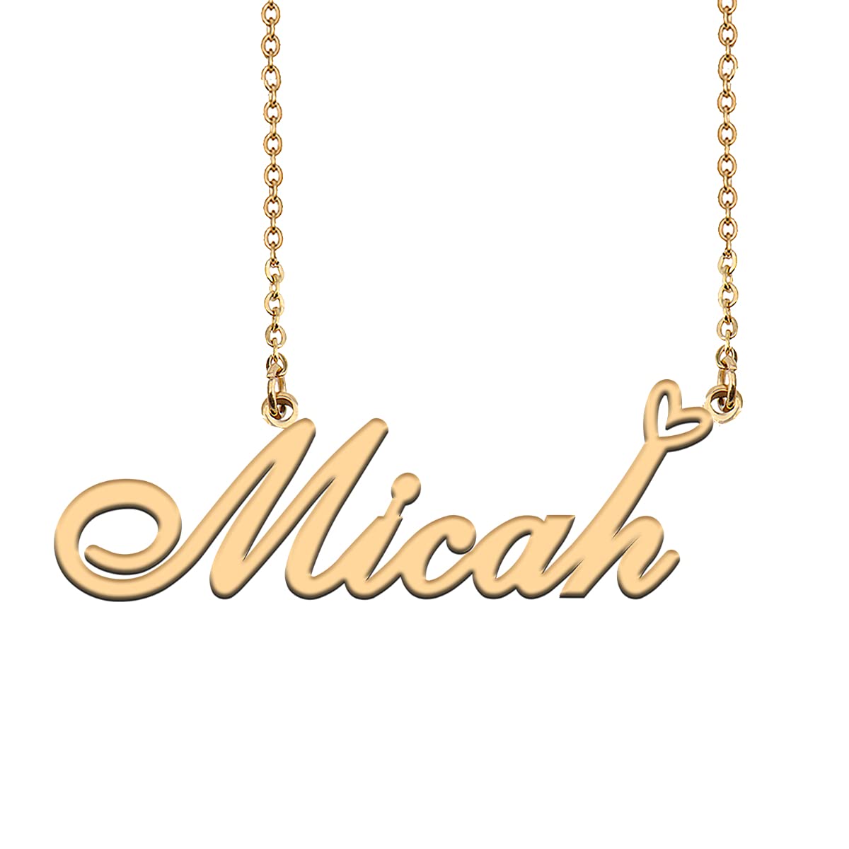 HUAN XUN Customized Nameplate Gold Necklace for Women Micah Necklaces Charm Pendant Jewelry for Mom