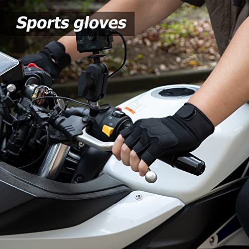 FIORETTO Fingerless Gloves for Airsoft Shooting Half Finger Hunting Hiking Cycling Driving Motorcycle Climbing Work Gloves...