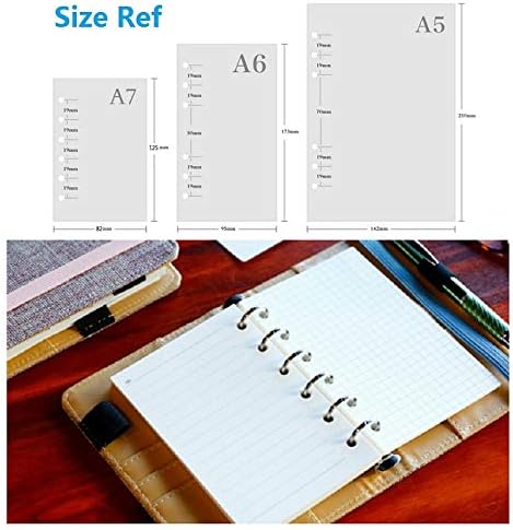 A7 Planner Refill, A7 Agenda Refill Diary Note Daily Plan Paper for Filofax,6 Hole/100gsm Paper Removable Planner Inserts 6 Rings, 4.84 x 3.23'', Harphia