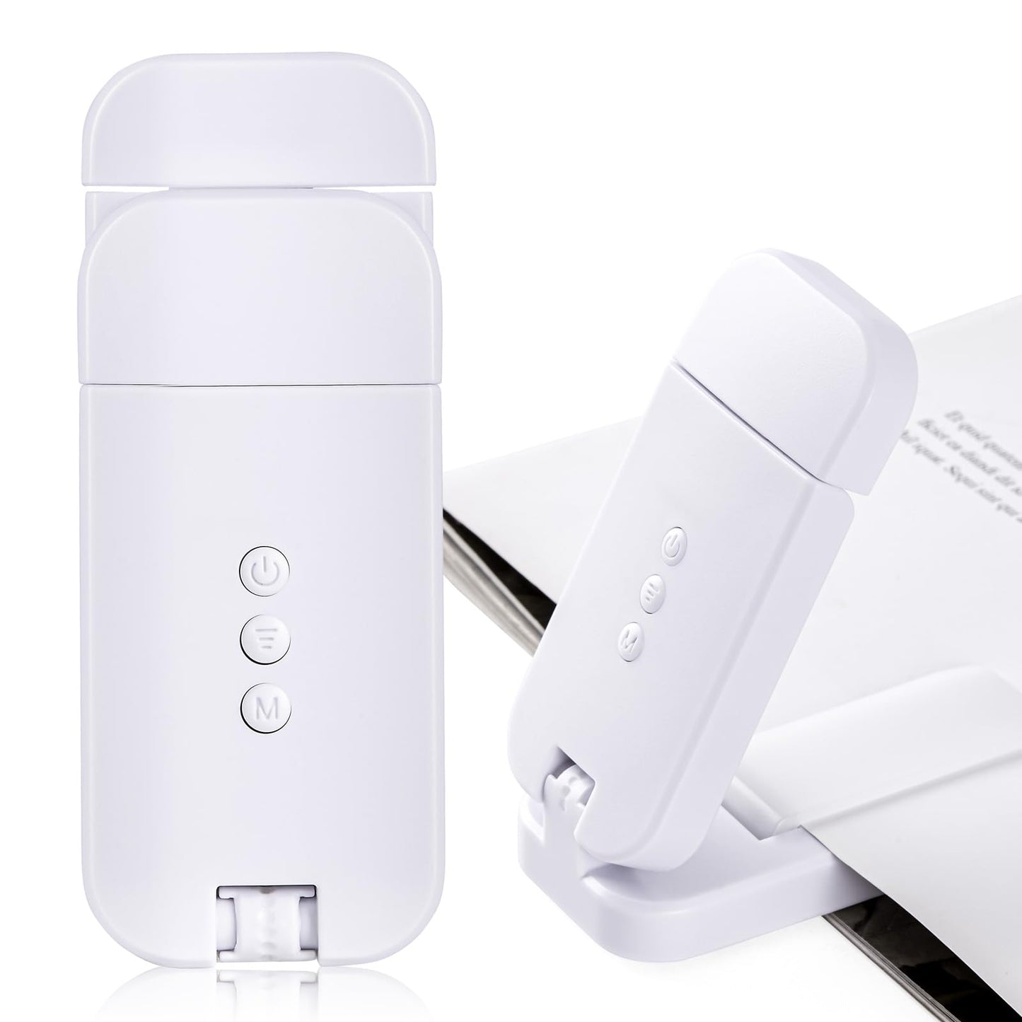 Egwaser Rechargeable Clip-On Led Book Light - 3 Amber Colors, Stepless Dimming, Long-Lasting White, Model Eg-Bl-22
