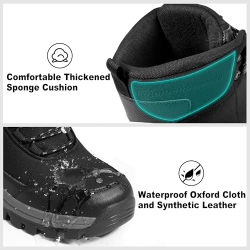 FUDYNMALC Mens Hiking Boots Waterproof: Lightweight Mid Ankle Work Boots Non-Slip Outdoor Shoes for Trekking Walking
