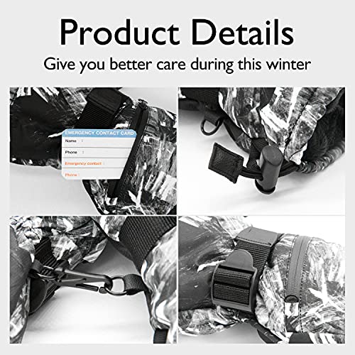 Hoihoo Ski Gloves - Waterproof Winter Snowboarding Gloves for Men & Women, Touchscreen Compatible, Warm Below -30F