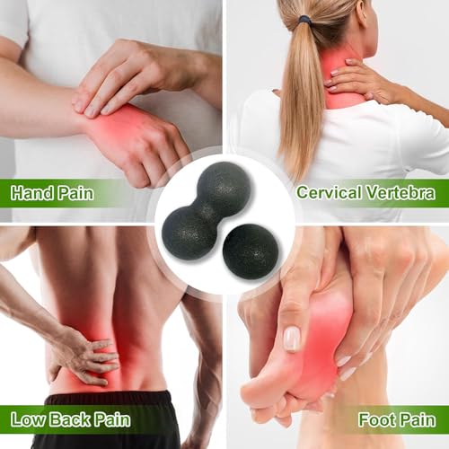 Hard Peanut Massage Ball - Double Ball for Trigger Point Therapy, Myofascial Release, Deep Tissue Fitness Massage & Relax ...