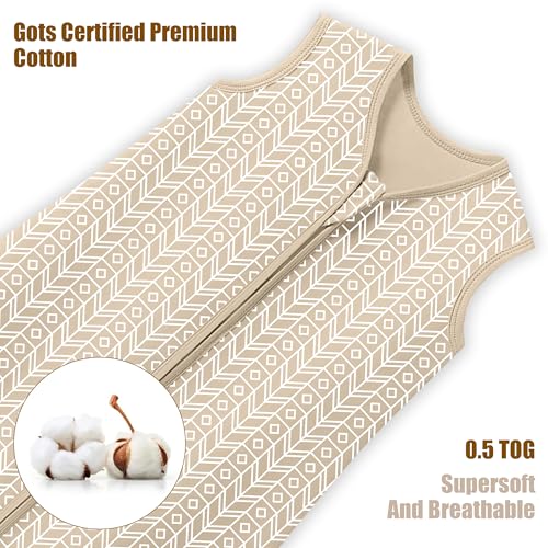 SWEET DOLPHIN 3 Pack Baby Sleep Sack - 100% Cotton 2-Way Zipper TOG 0.5 Infant Wearable Blanket, Newborn Essentials