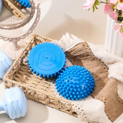 Threlaco 2 Pcs Half Round Massage Ball for Feet Blue Spiky Massage Ball for Kids Adults Sports, Stability Training, Muscle...
