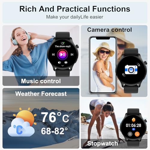 Smart Watch for Men Women Fitness: Waterproof Make/Answer Call Smart Watches for Men Digital Mens Watches Run Smartwatch A...