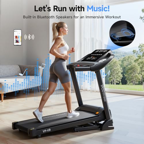 Treadmills for Home with Incline, Auto Foldable Running Treadmills, 8.0 MPH Walking Pad Treadmill with Bluetooth, 300 lbs ...