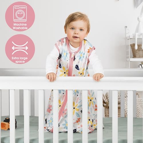 BSTOPPT 3 Pack Baby Sleep Sack 0-6 Months 100% Rayon Cotton Baby Sleeping Bag 2-Way Zipper Toddler Wearable Blankets Comfy...
