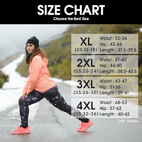 we fleece 3 Pack Plus Size Fleece Lined Leggings Women -Stretchy X-Large-4X Warm Winter Yoga Pants Thermal Leggings