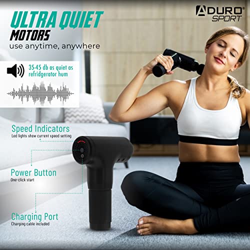 Aduro Percussion Massage Gun Deep Tissue Muscle Massage Gun Handheld, Elite Recovery™ Electric Hand Held Therapy Massager ...