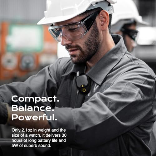 Rythflo Wearable Bluetooth V5.3 Speaker, 30H Working Time Clip-On Wireless Jobsite Water-Resistant TWS Portable Speaker, I...