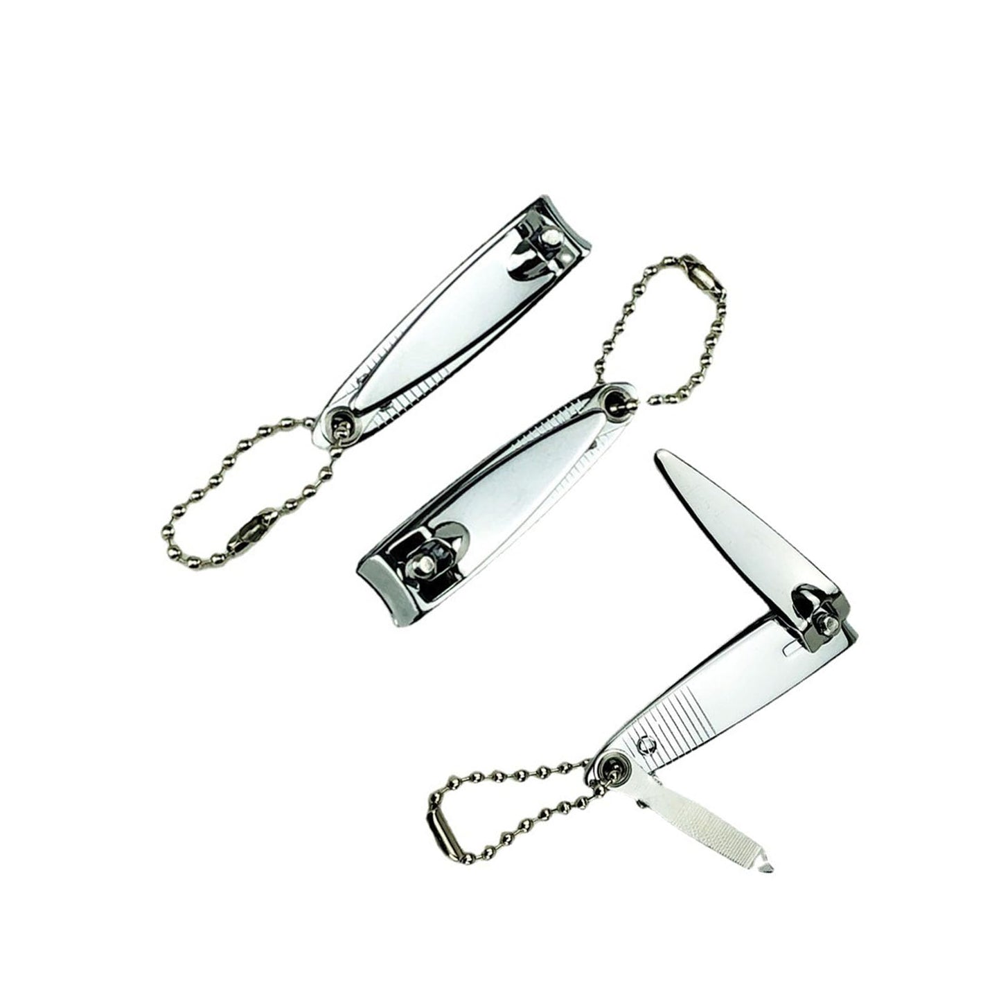 QPOIBSD 2'' Mini Finger Nail Clipper Manicure Trimmer Curved Edge, File & Key Chain ,White (2'', Count, 3)