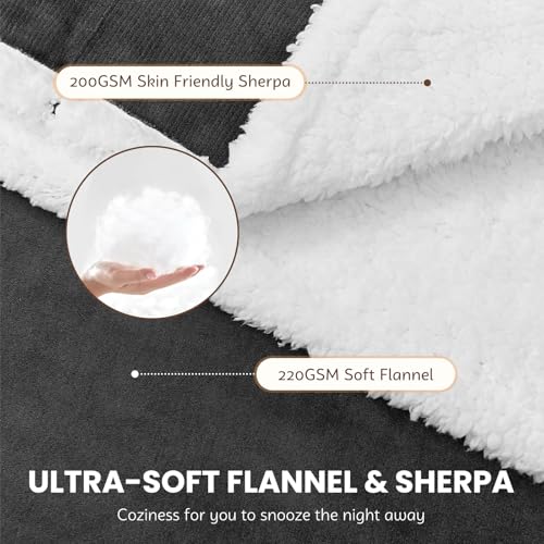PLOATH Heated Electric Blanket Shawl: Heating Throw Heated Poncho - Wearable Blanket Hoodie Wrap Sherpa with 10 Heat Level...