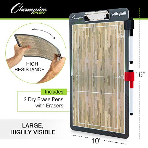 Champion Sports Large & XL Dry Erase Board For Coaching - Whiteboards for Strategizing, Techniques, Plays - 2-Sided Boards...