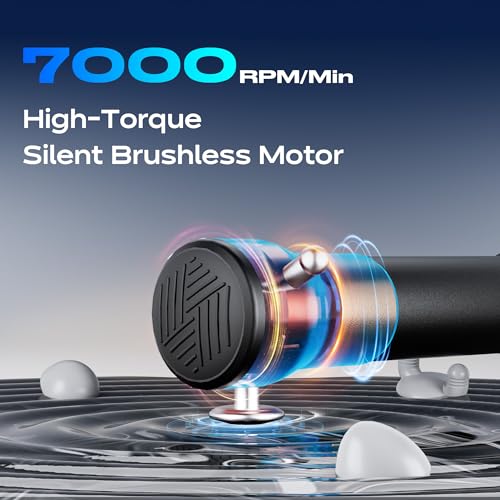 Oley Deep Tissue Vibrating Muscle Massage Gun, Handheld Electric Massager with 3 Speeds and 4 Heads, Massage Tool for Prof...