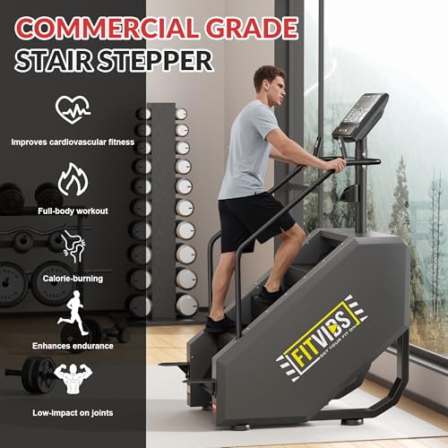 Fitvids Stair Stepper Machine, Commercial Grade Stair Climber with 15 Resistance Levels, Continuous Stair Stepping Machine...