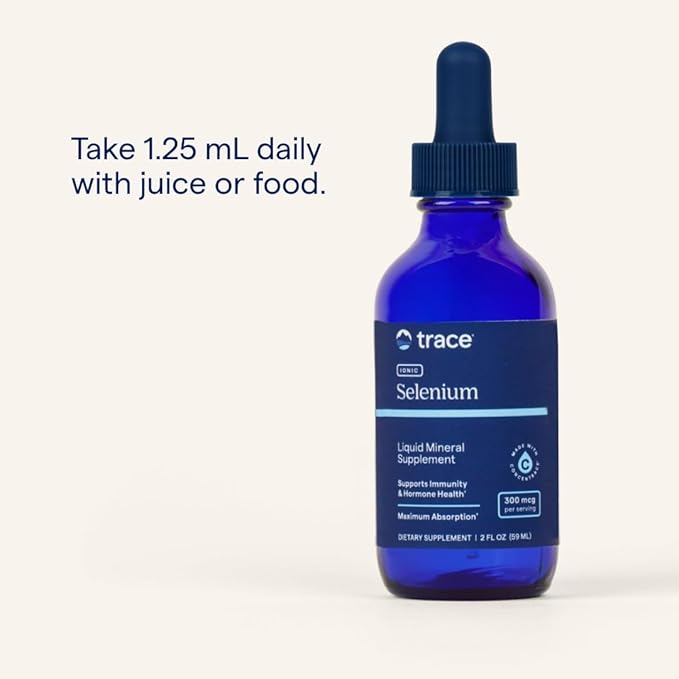 Trace Minerals | Liquid Ionic Selenium 300 mcg Dietary Supplement | Antioxidant, Supports Immunity, Thyroid Health | Vegan, Gluten Free, Non-GMO | 2 fl oz (2 pack), 96 servings