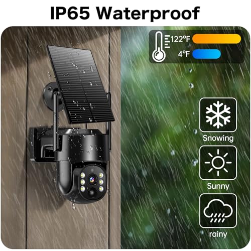 Seeborder Solar Security Cameras Wireless Outdoor, 5G/2.4G Solar WiFi Cameras for Home Security, Solar Powered Outside Cam...