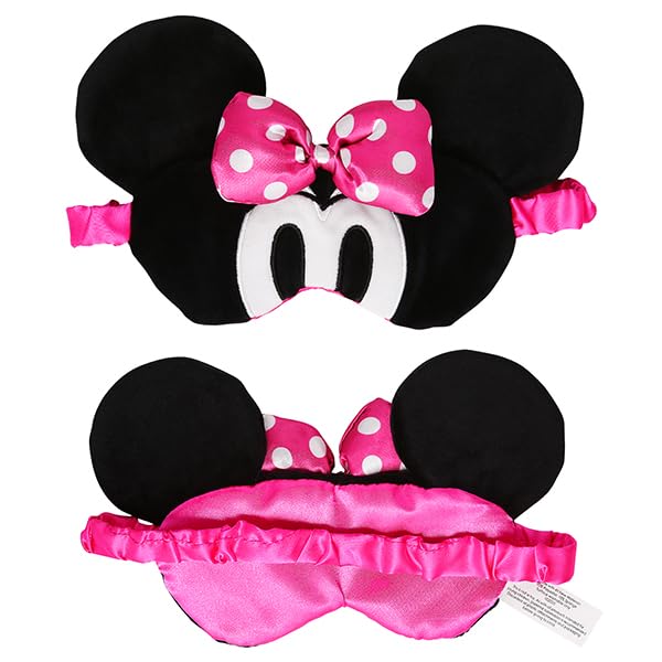 Minnie Mouse Sleep Mask for Official License, Minnie Eye Mask for Sleeping with Ears and 3D Bow