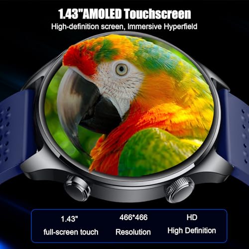 LZBWOL Smartwatch for Men & Women, 1.43" AMOLED Fitness Tracker GPS, Bluetooth Call, Heart Rate, Blood Oxygen (SpO2), Slee...