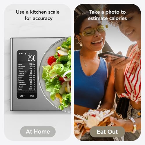 Ultrean Smart Food Kitchen Scale with Nutritional Calculator, Free APP for Calorie & Macro Tracking, AI Powered, Goal Prog...