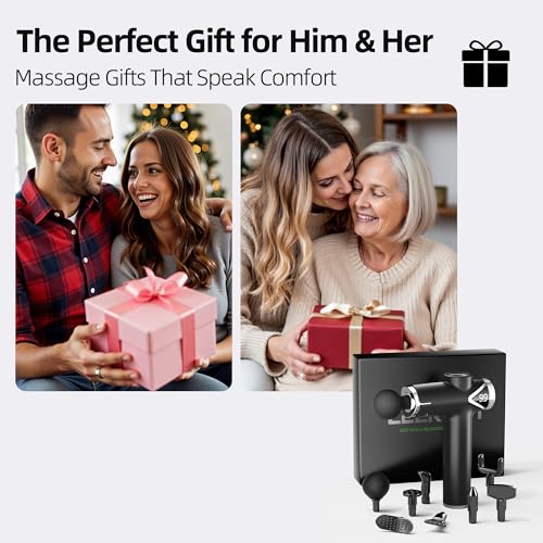 LEERCON Massage Gun Deep Tissue, Percussion Massage Gun for Pain Relief Muscle Back Massager Gun for Athletes with 8 Attac...