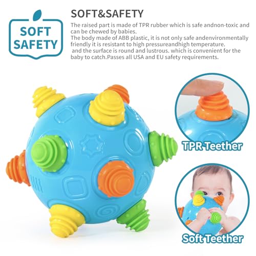 VANLINNY NEW Bumble Ball for Babies,Crawling Sensory Toys for Toddlers,Baby Music Shake Preschool,Dancing Interactive Soun...