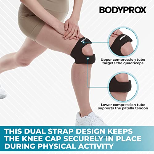 Bodyprox Patellar Tendon Support Strap (Large), Knee Pain Relief Adjustable Neoprene Knee Strap for Running, Arthritis, Ju...
