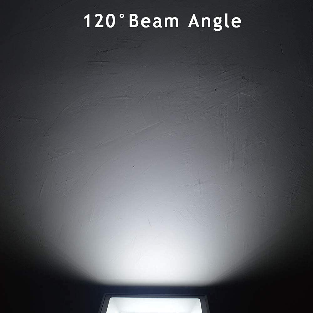 GLW 100W LED Flood Lights - 3 Pack, 10000LM, IP66 Waterproof, 6000K Daylight for Outdoor Use, Metal Construction