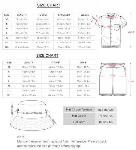 Personalized Men's Hawaiian Shirts and Shorts Set Custom 2-Piece Suits Button Down Shirt Outfit with Bucket Hats