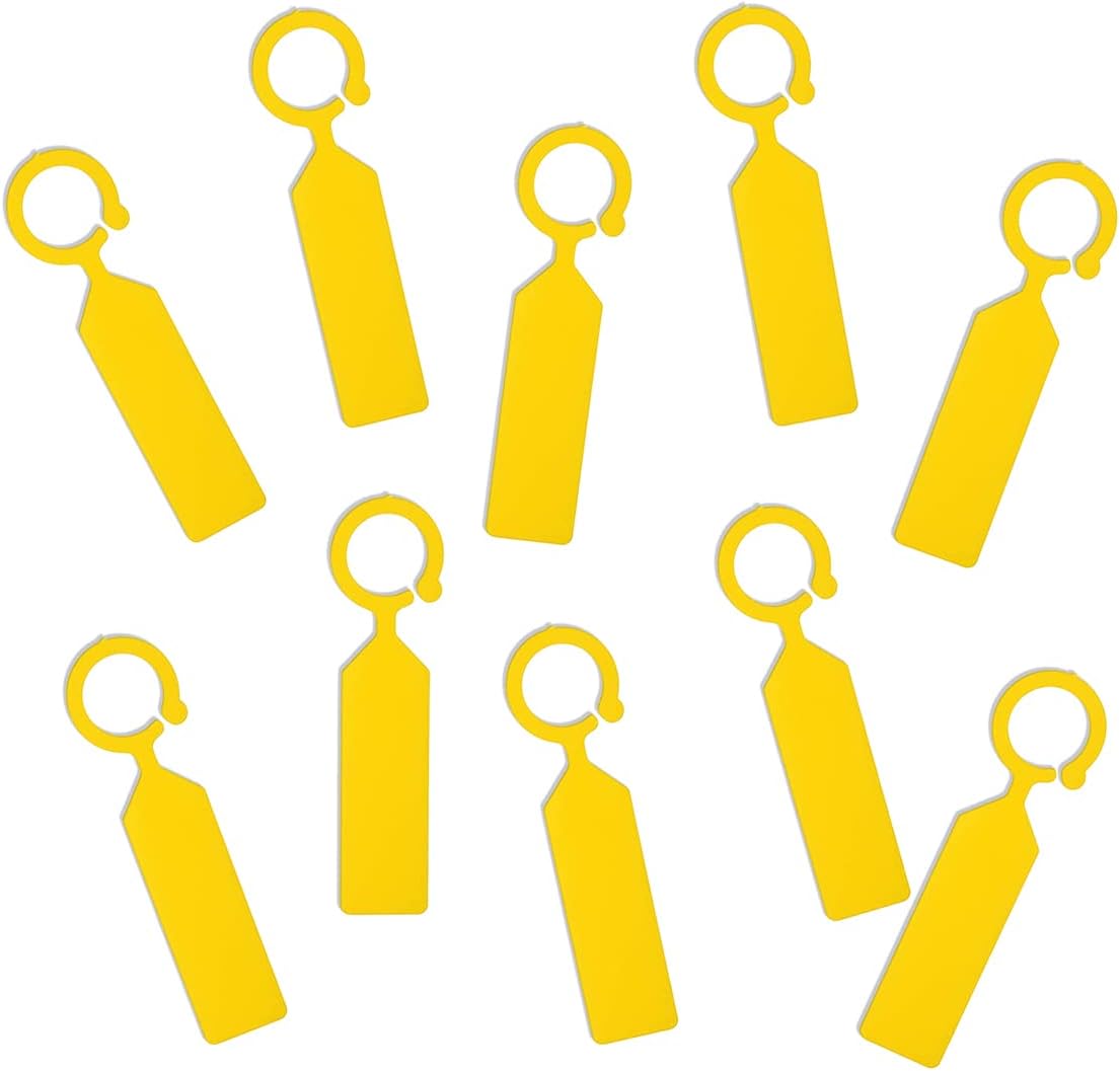 MHY 200 Pcs Thick Plastic Labels - Waterproof Garden Plant Tags - 4.3 inch Color Hanging Markers for Potted Plants, Nurseries, Trees, Gardening (Yellow)