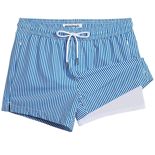 maamgic Mens Swim Trunks with Compression Liner Short Stretch Mens Bathing Suit Quick Dry Swimming Trunks Swimsuit