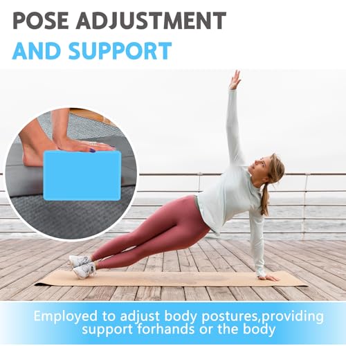 MBHKRRS 9"x6"x3" Yoga Blocks, Soft Non-Slip Surface Premium Foam Blocks, Supportive, Lightweight, Odor Resistant, Yoga Acc...