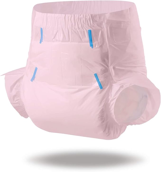 CutiePlusU Disposable Adult Diaper Heavy Absorption Dry Surface Adult Diapers All Night- Pink 10 Pieces