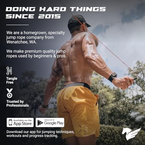 Elite Jumps Surge 3.0 Professional Speed Rope for Double Unders - Patented Dual Bearing Ultra Light-Weight Handle for Prem...