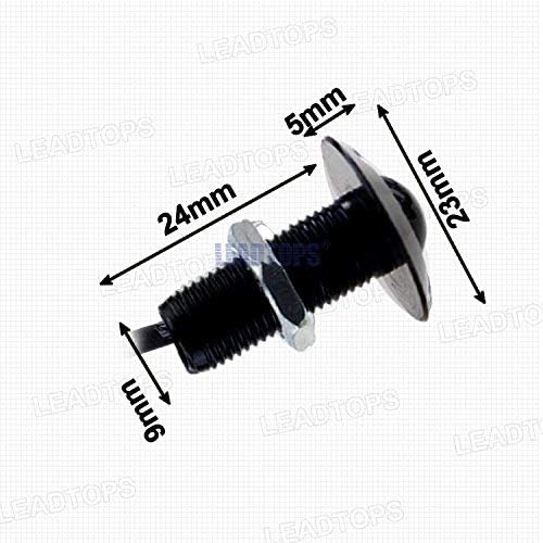 LEADTOPS Eagle Eye LED Lights, 10-pack, 12V Ultra Thin 23mm, Aluminum, Blue Kit for Car Motorcycle, Black