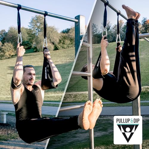 PULLUP & DIP Ab Straps, Premium Abdominal Slings for Abdominal Training, Padded Workout Straps for Crunches, Hanging, Leg ...