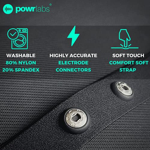 Wahoo Tickr, Polar H7, Garmin HRM Coospo Heart Rate Monitor Strap Replacement (Powr Labs, M-XXL)