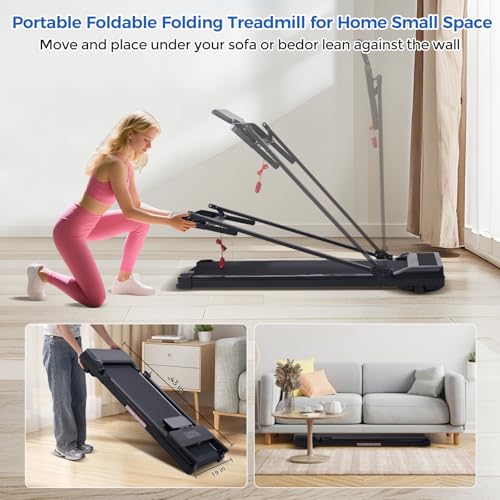 Walking Pad Treadmill with Handle Bar, Compact Portable Treadmills for Home Small, Electric Walking Pads with Handles, 3.5...