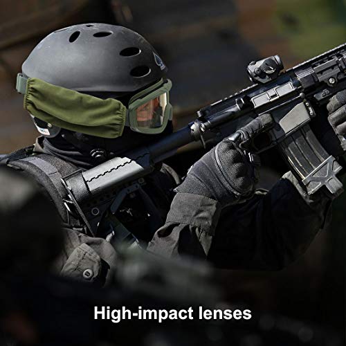 xaegistac Airsoft Goggles Tactical Safety Goggles Anti Fog Glasses Hunting Cycling