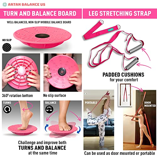 Dance, Cheerleading and Figureskating Trainer Stretching and Balance, 2 Pc. Set, Stretching, Disc Core Board and Flexibili...